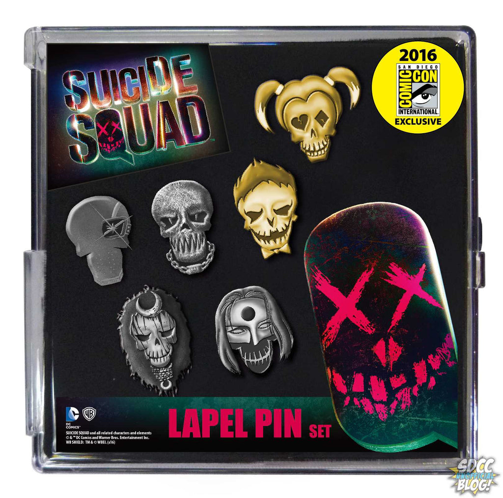 Suicide Squad Faces Pin Set SDCC 2016 Pewter 6-Pack Set Exclusive by Monogram