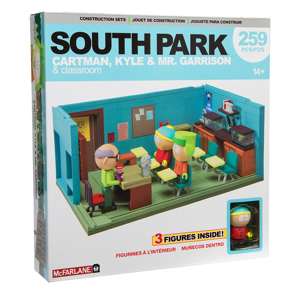 South Park Mr. Garrison Kyle and Cartman with the Classroom Large Construction Set by McFarlane Toys