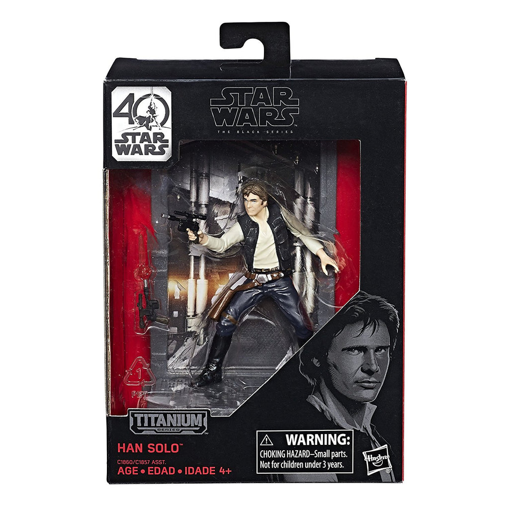 Star Wars Han Solo Black Series 40th Anniversary Titanium Series 3 3/4-inch Die-Cast Action Figure by Hasbro