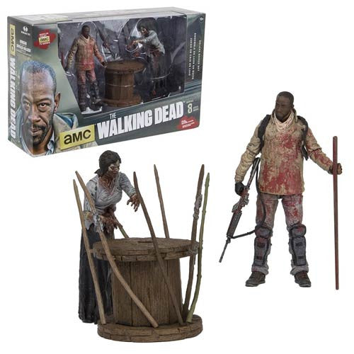 The Walking Dead Morgan and Impaled Walker Spike Trap Deluxe Action Figure by McFarlane Toys